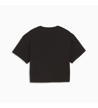 Puma Cropped T-shirt med logotyp svart