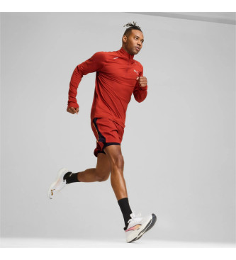 Puma Camiseta Run Cloudspun 1/4 Zip rojo