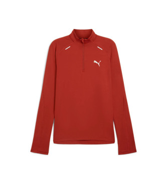 Puma Run Cloudspun 1/4 Zip T-Shirt rot