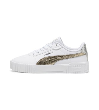 Puma Carina 2.0 Metallic Shine Leather Shoes biały