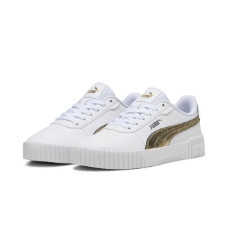 Puma Carina 2.0 Metallic Shine Leather Shoes white
