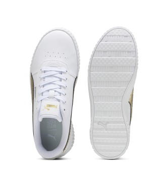 Puma Carina 2.0 Metallic Shine Leather Shoes biały