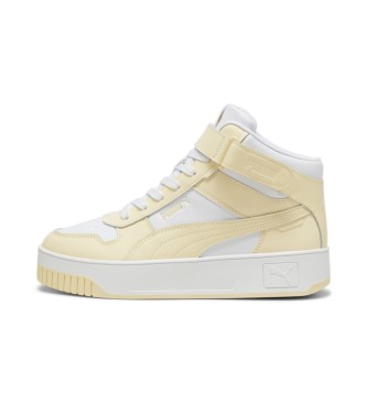 Puma Carina Street Mid sapatilhas de couro branco, amarelo