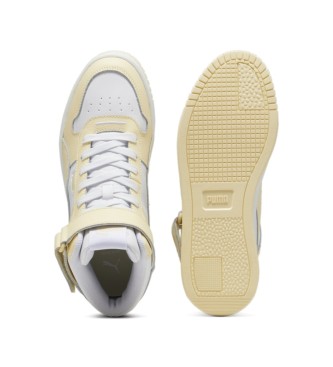 Puma Carina Street Mid sapatilhas de couro branco, amarelo