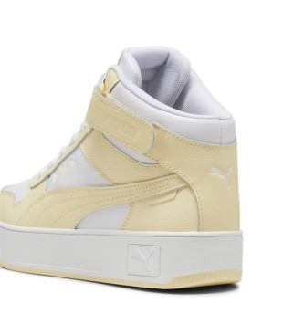 Puma Carina Street Mid sapatilhas de couro branco, amarelo