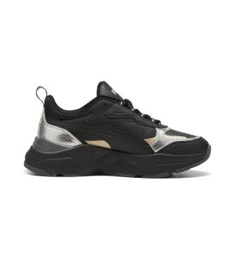 Puma Cassia - Sneakers i metalliskt skinn och lder svart