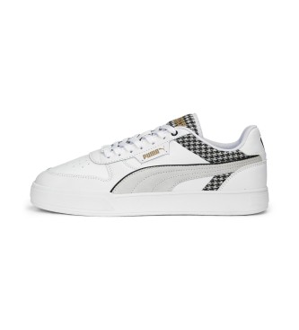 Puma Caven Dime Houndstooth Leather Sneakers wit