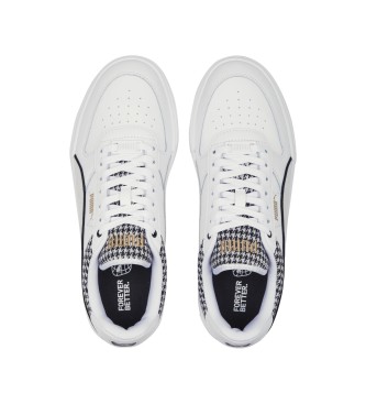 Puma Caven Dime Houndstooth Leather Sneakers white