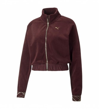Puma Jacket Deco Glam Velour Full Zip maroon