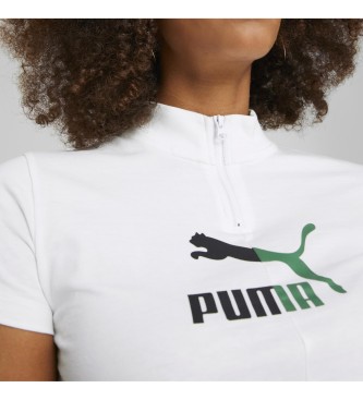 Puma T-shirt classica bianca con zip