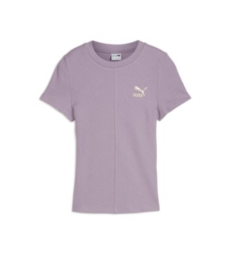 Puma T-shirt clssica com nervuras roxa