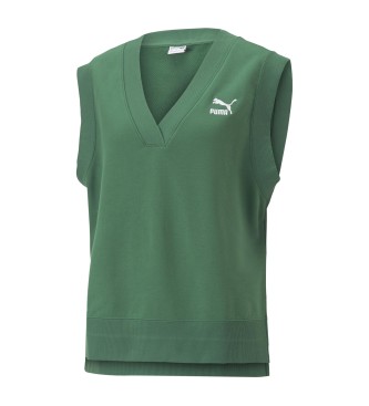 Puma Classics V-Ausschnitt-T-Shirt grn