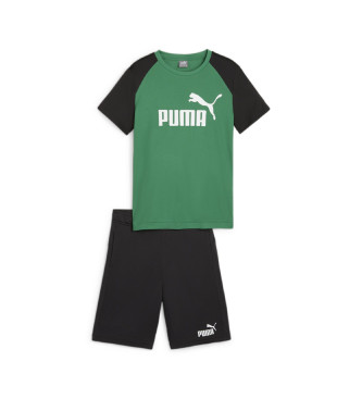 Puma Short und T-Shirt Set Polyester Set B grn, schwarz