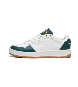 Puma Court Classic Lux leather shoes white, green