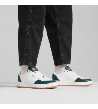 Puma Court Classic Lux leather shoes white, green