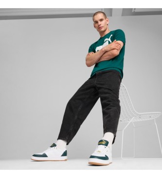 Puma Court Classic Lux leather shoes white, green