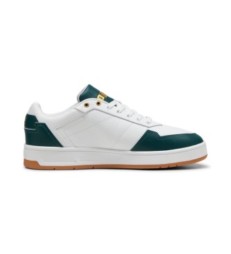 Puma Court Classic Lux leather shoes white, green