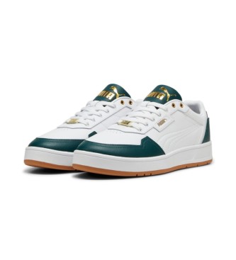 Puma Court Classic Lux leather shoes white, green