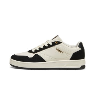 Puma Court Classic SD Leder Turnschuhe beige, schwarz