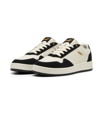 Puma Court Classic SD Leder Turnschuhe beige, schwarz