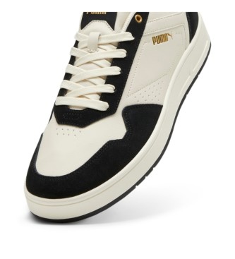 Puma Court Classic SD Leder Turnschuhe beige, schwarz