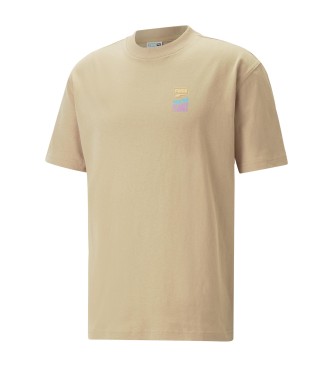 Puma Downtown Grafik-T-Shirt beige