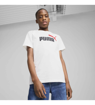 Puma T-shirt Essentials Colour avec logo No.1 blanc