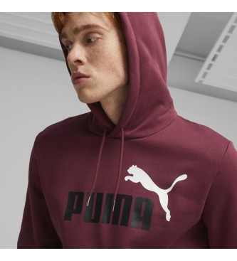Puma Mikina Essentials+ Dvoobarvna majica z velikim logotipom maroon
