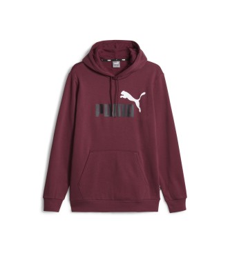 Puma Sweatshirt Essentials+ Tweekleurig Groot Logo kastanjebruin