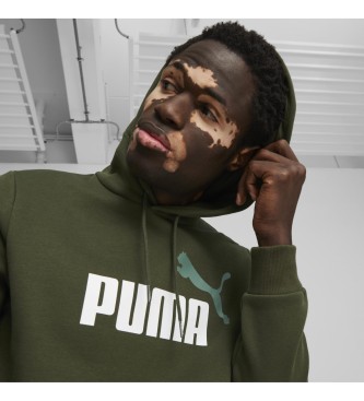 Puma Sudadera Essentials+ Two-Tone Big Logo verde