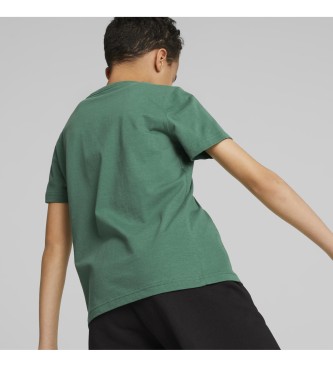 Puma Essentials+ T-Shirt logo bicolore vert