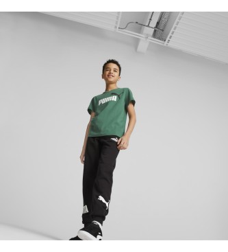 Puma Essentials+ Dwukolorowa koszulka z logo zielona
