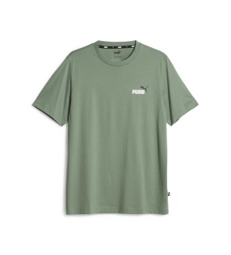 Puma Essentials+ T-shirt with small two-colour logo green