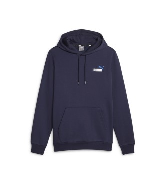 Puma Sweatshirt Essentials+ mit zweifarbigem Logo klein navy