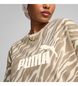 Puma Sweatshirt ESS+ Animal AOP Crew bege