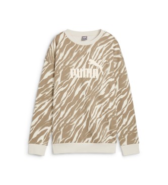 Puma Sweatshirt ESS+ Animal AOP Crew bege