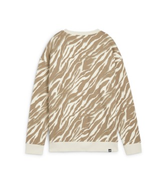 Puma Sweatshirt ESS+ Animal AOP Crew bege