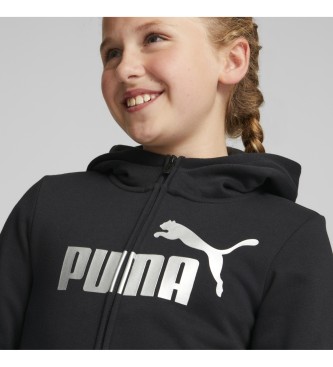 Puma Felpa con zip Essential Logo nera
