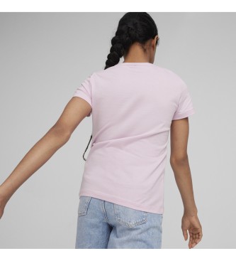 Puma T-shirt com logtipo Essentials rosa