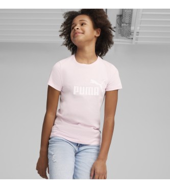 Puma T-shirt rosa con logo Essentials
