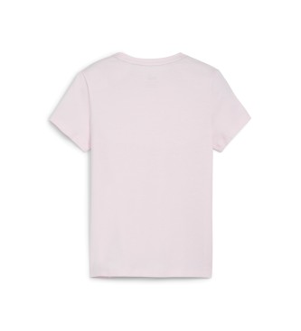 Puma T-shirt rosa con logo Essentials