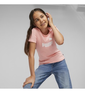 Puma T-shirt de - - Logo calçados calçados moda, grife Loja Essential cor-de-rosa de acessórios melhores Esdemarca e e calçados marcas