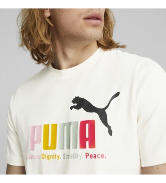 Puma T-shirt ESS+ wielokolorowy biały
