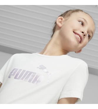 Puma Maglietta Ess+ Nova Shine Logo bianca