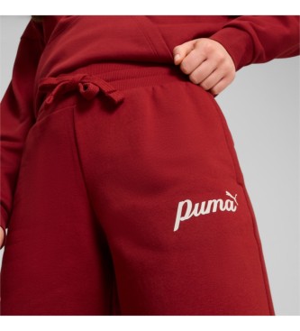 Puma Spodnie ESS+ Script FL bordowe