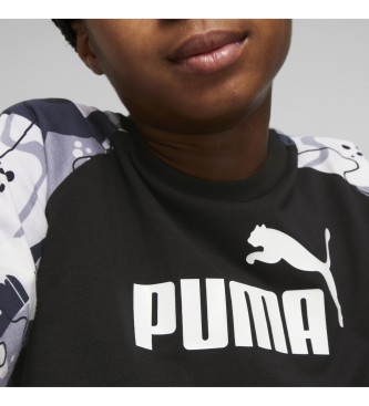 Puma Raglan Markenschuhe Mode und für Ess+ G Art T-shirt Markenturnschuhe schwarz Accessoires Esdemarca - - Aop Schuhe, und Geschäft Street
