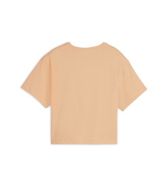 Puma T-shirt med logotyp i orange fr flickor