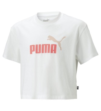 Puma Cropped T-shirt med logo til piger, hvid