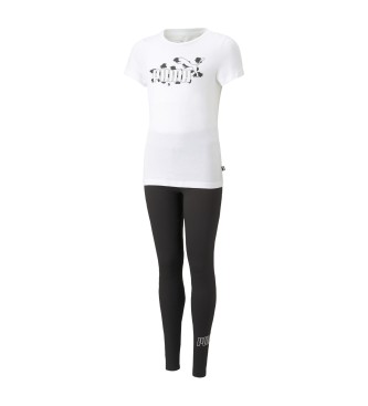 Puma Set de Camiseta Graphic y  Leggings blanco
