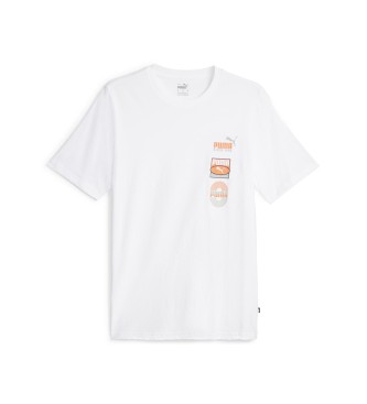 Puma Grafisch verticaal T-shirt wit